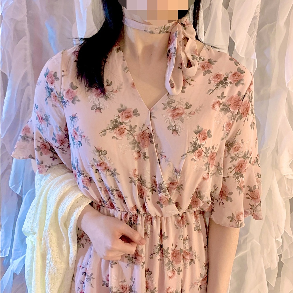 pink floral dress